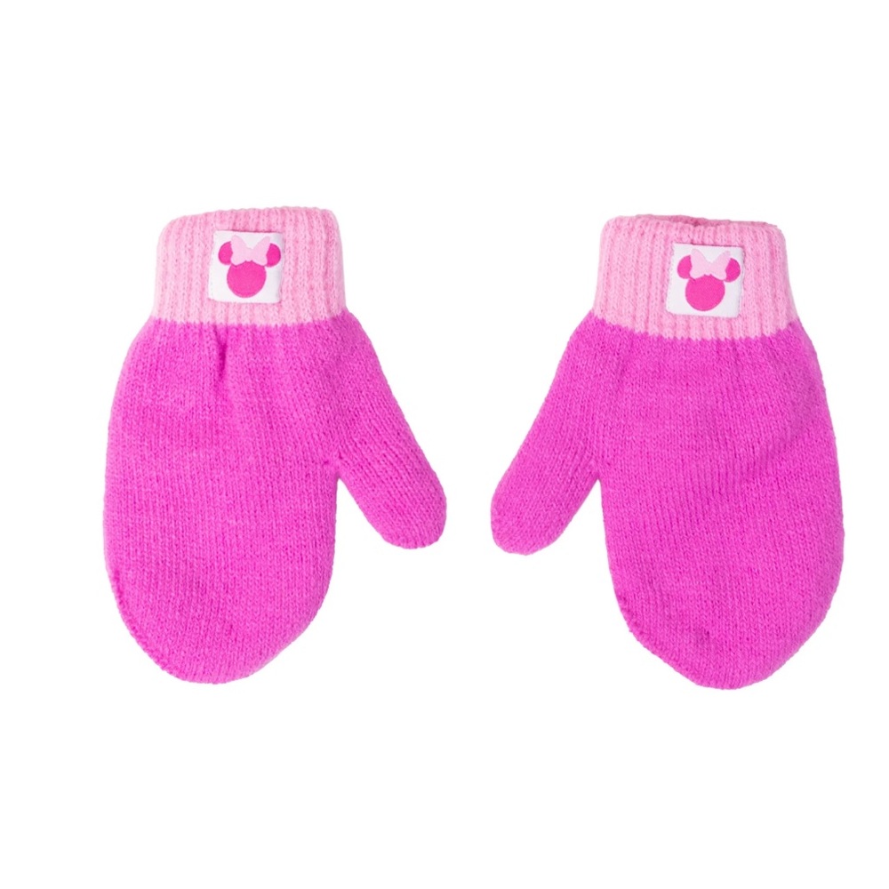 BRAND NEW MINNIE MOUSE TODDLER Knit Beanie Style Hat and Mittens Set, - Picture 4 of 5
